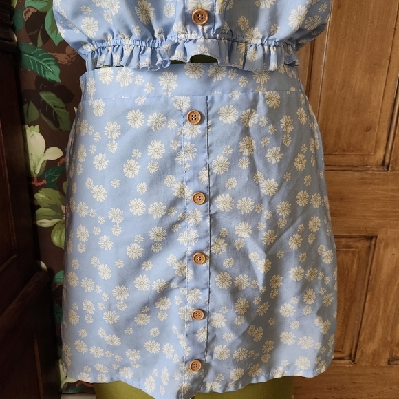 2 Peice Floral Daisy Skirt and Top Set - Picture 4 of 12